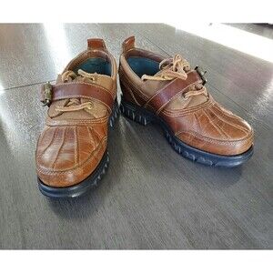 Polo Sport Ralph Lauren Chunky Loafer Duck Shoe Leather Strap Y2K Womans 7.5 B